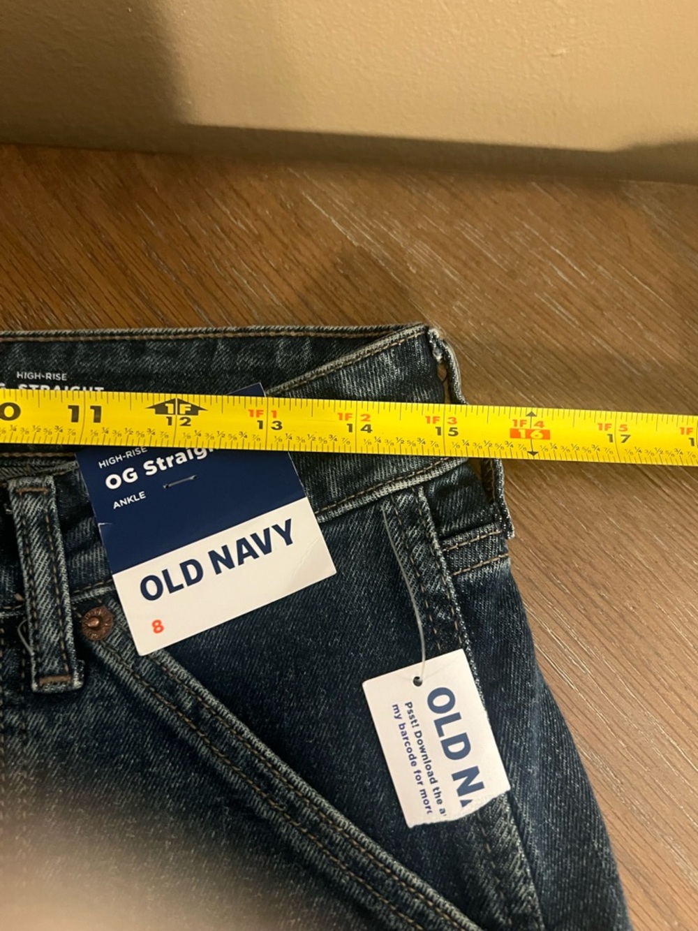Old Navy High-Rise O.G. Straight Ankle Carpenter Jeans Size 8 - Picture 8 of 9